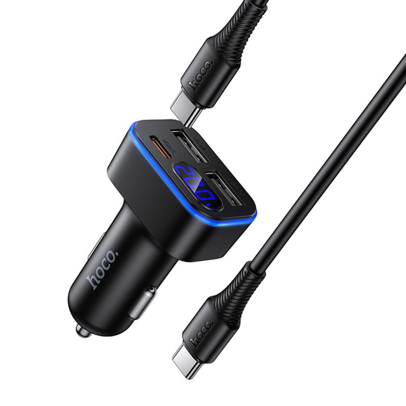 Купить АЗУ Hoco Z63A Barry PD42W+QC3.0 (2USB-A/1C) + кабель Type-C to Type-C (Black) на vchehle.ua