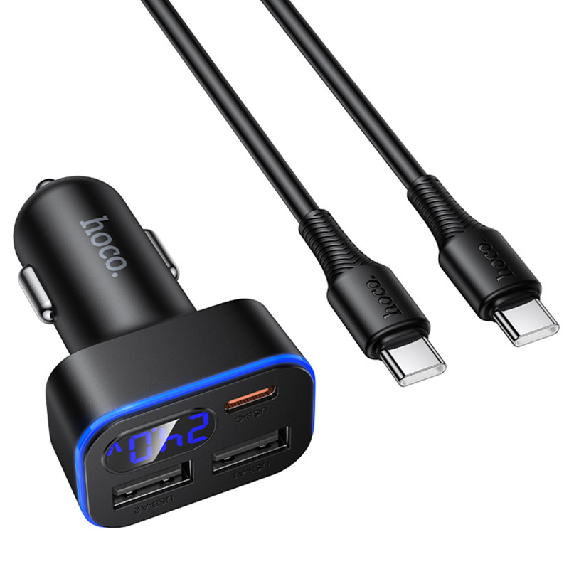Заказать АЗУ Hoco Z63A Barry PD42W+QC3.0 (2USB-A/1C) + кабель Type-C to Type-C (Black) на vchehle.ua