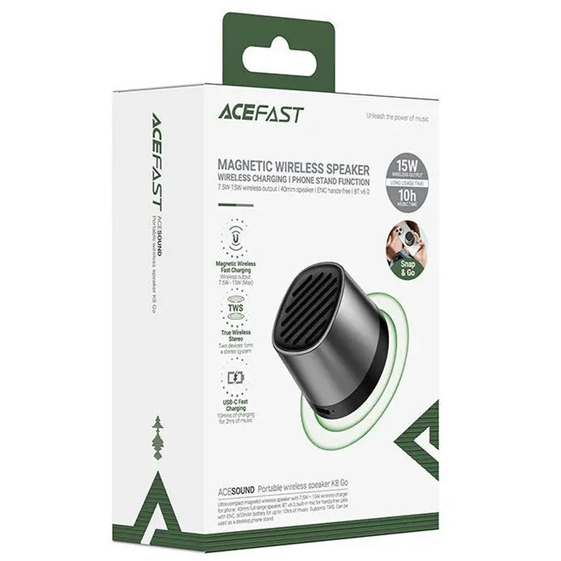 Купити Bluetooth Колонка Acefast K8 + БЗП 15W (Black) на vchehle.ua