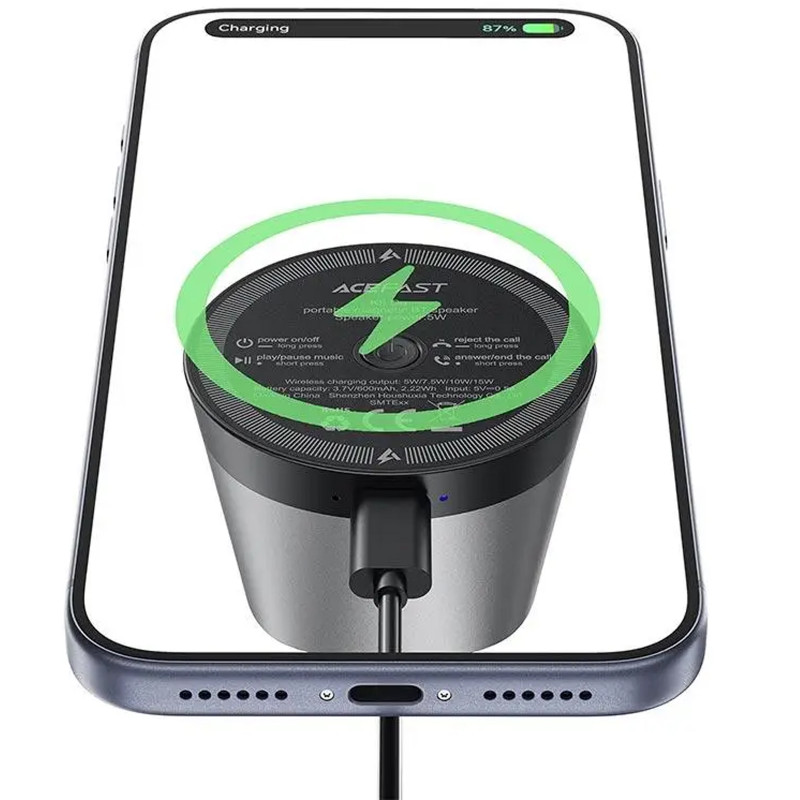 Замовити Bluetooth Колонка Acefast K8 + БЗП 15W (Black) на vchehle.ua