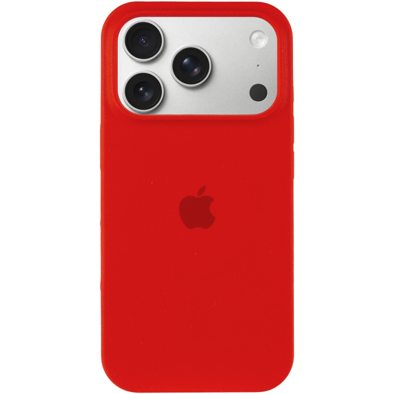 Фото Чехол Silk (AA) Logo with Magnetic Fit для Apple iPhone 17 Pro (6.3") (Красный / Red) на vchehle.ua
