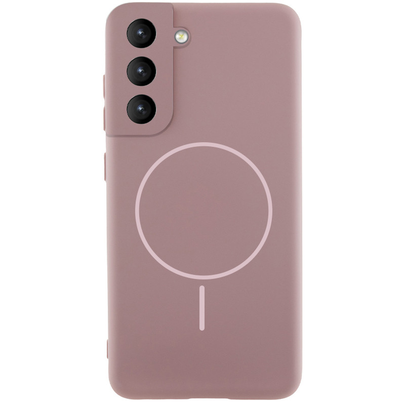 Чехол Silicone Cover Lakshmi Full Camera (AA) with Magnetic Fit для Samsung Galaxy S21 FE (Розовый / Pink Sand)
