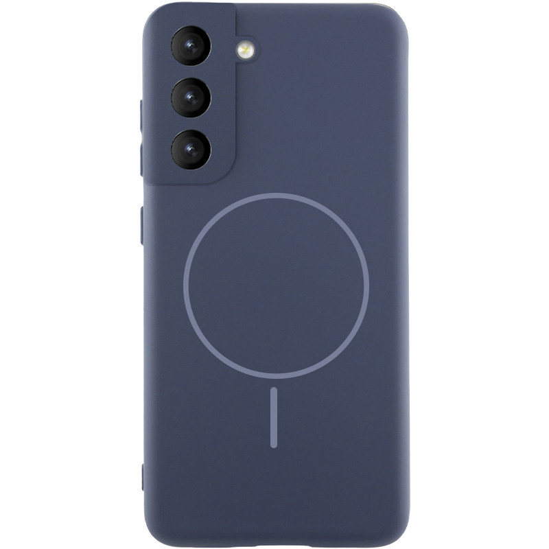 Чехол Silicone Cover Lakshmi Full Camera (AA) with Magnetic Fit для Samsung Galaxy S21 FE (Темно-синий / Midnight blue)