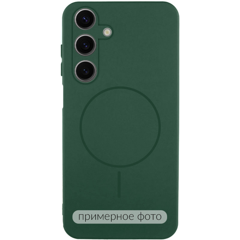 Чохол Silicone Cover Lakshmi Full Camera (AA) with Magnetic Fit на Samsung Galaxy A07 (Зелений / Dark green)