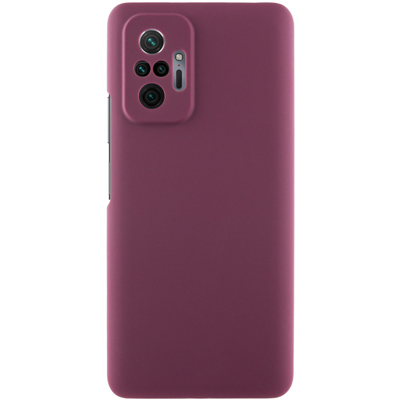 Чехол Silicone Cover Lakshmi Full Camera (AAA) для Xiaomi Redmi Note 10 Pro / 10 Pro Max (Бордовый / Plum)