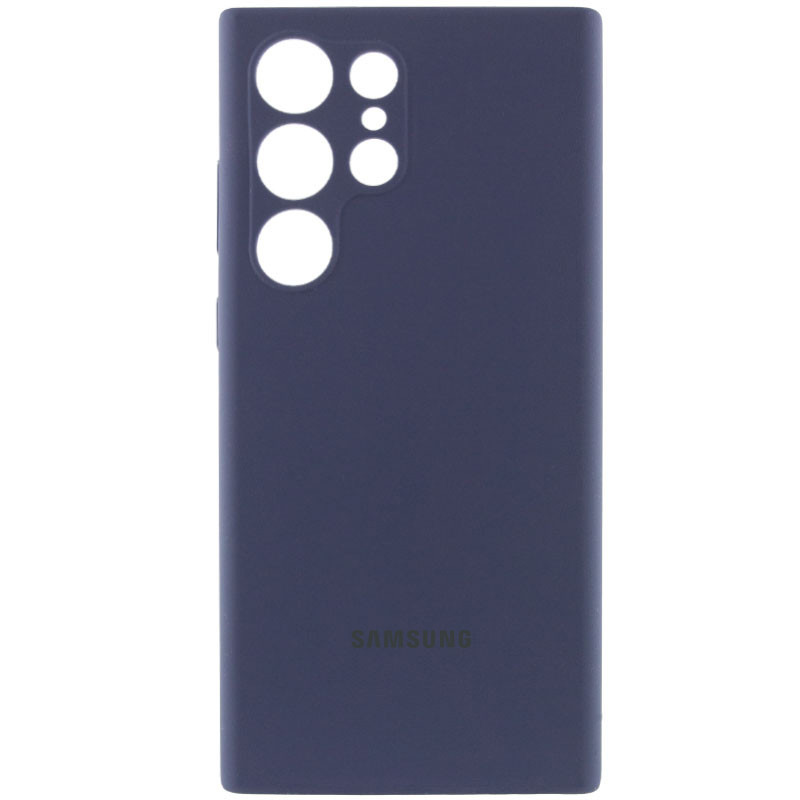 Чехол Silicone Cover Lakshmi Full Camera (AAA) with Logo для Samsung Galaxy S25 Ultra (Темно-синий / Midnight blue)