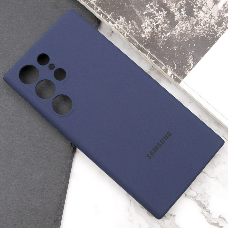 Купить Чехол Silicone Cover Lakshmi Full Camera (AAA) with Logo для Samsung Galaxy S25 Ultra (Темно-синий / Midnight blue) на vchehle.ua