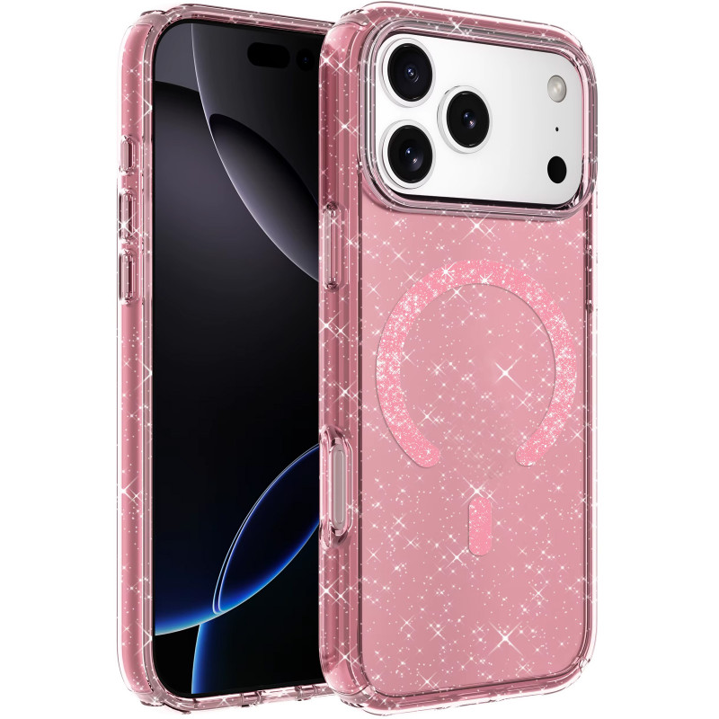 Чехол TPU Eclipse Sparkle Magnetic Fit для Apple iPhone 17 Pro (6.3") (Pink)