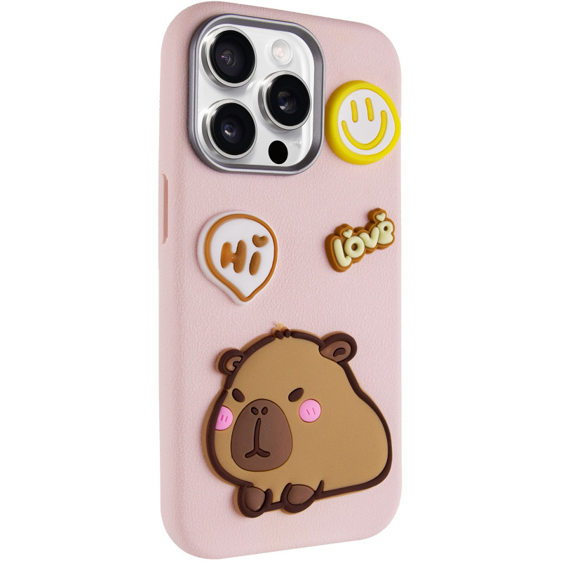 Чехол TPU Leather Toys для Apple iPhone 13 Pro (6.1") (Capybara / Pink)
