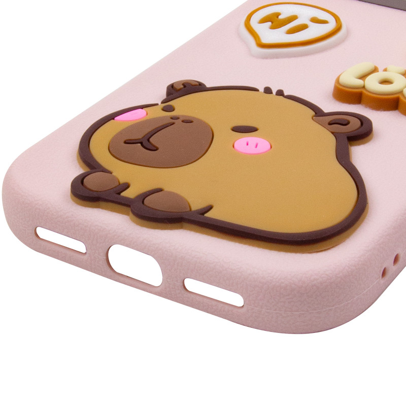 Купить Чехол TPU Leather Toys для Apple iPhone 13 Pro (6.1") (Capybara / Pink) на vchehle.ua