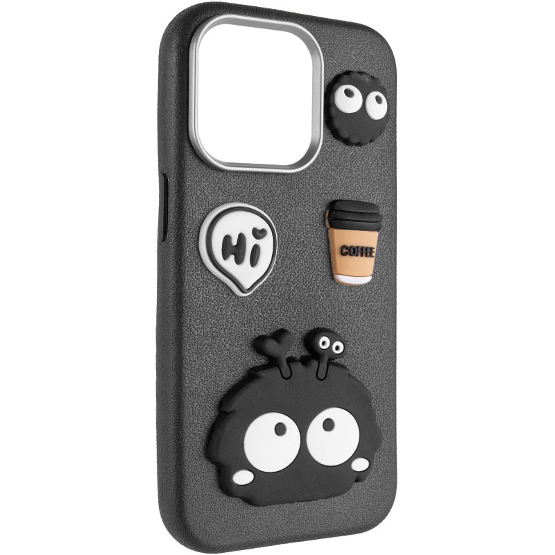 Чехол TPU Leather Toys для Apple iPhone 15 (6.1") (Monster / Black)