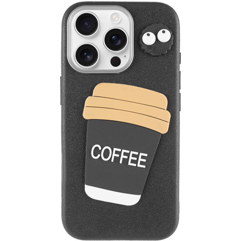 Фото Чохол TPU Leather Toys на Apple iPhone 15 Pro Max (6.7") (Coffee / Black) на vchehle.ua