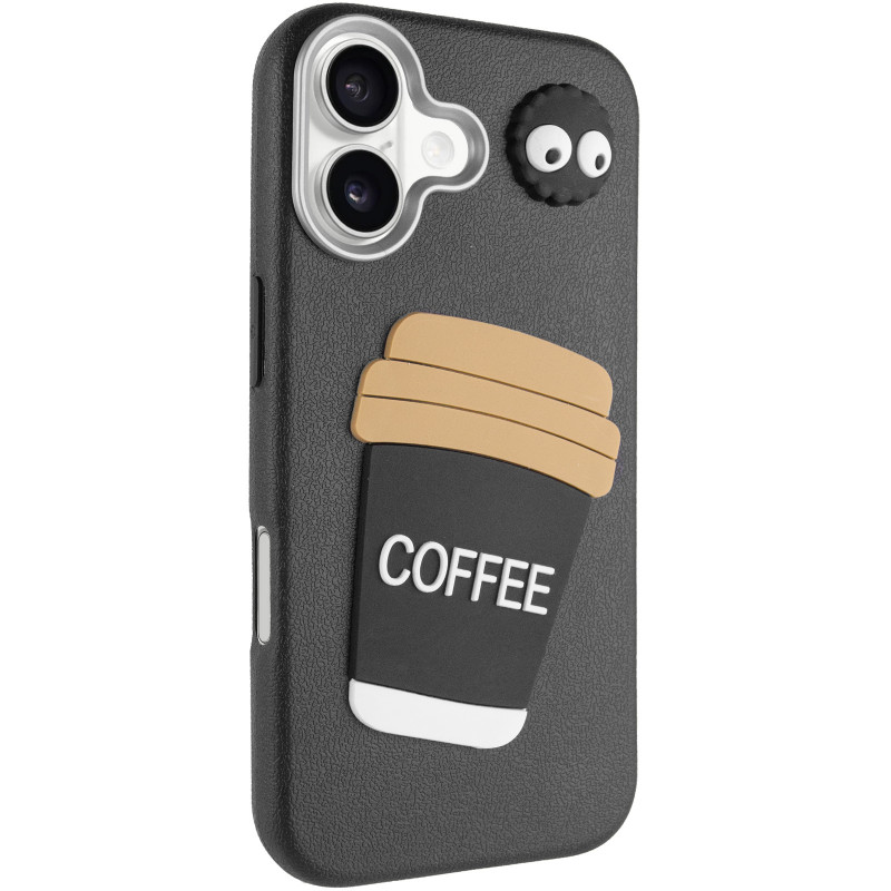 Чохол TPU Leather Toys на Apple iPhone 16 (6.1") (Coffee / Black)