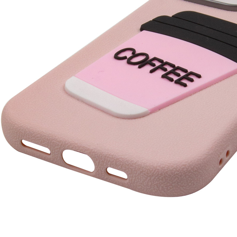 Купити Чохол TPU Leather Toys на Apple iPhone 16 Pro (6.3") (Coffee / Pink) на vchehle.ua