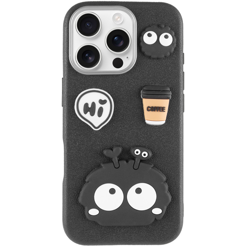 Фото Чохол TPU Leather Toys на Apple iPhone 16 Pro (6.3") (Monster / Black) на vchehle.ua
