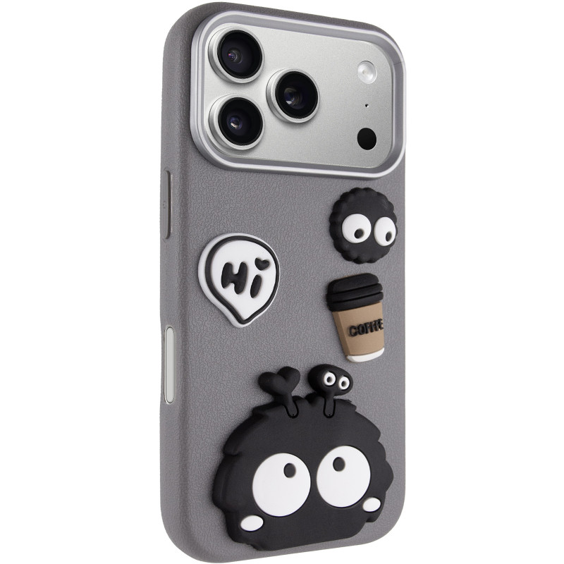 Чехол TPU Leather Toys для Apple iPhone 17 Pro (6.3") (Monster / Grey)