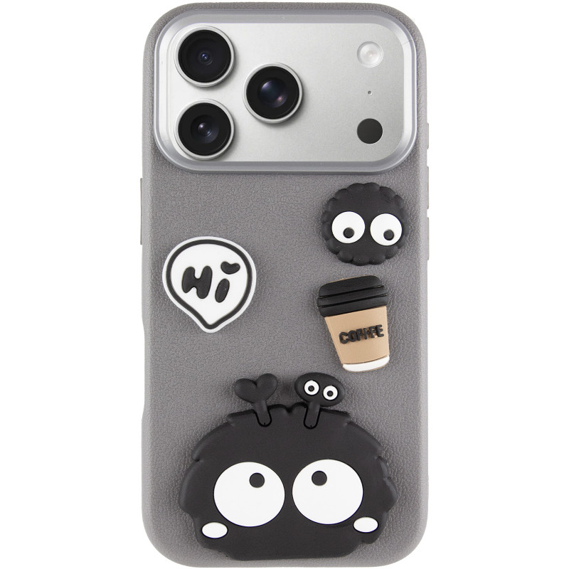Фото Чехол TPU Leather Toys для Apple iPhone 17 Pro (6.3") (Monster / Grey) на vchehle.ua