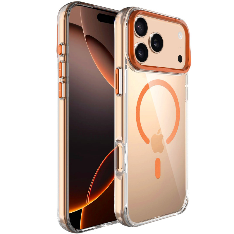 Фото Чехол TPU Space Case Apex with Magnetic Safe для Apple iPhone 17 Pro (6.3") (Papaya) на vchehle.ua