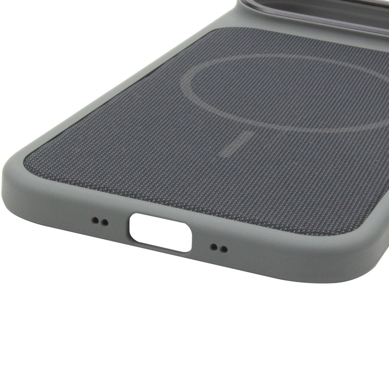Купить Чехол PC Textile Hybrid with Magnetic Fit для Apple iPhone 17 Air (6.5") (Grey / Black) на vchehle.ua