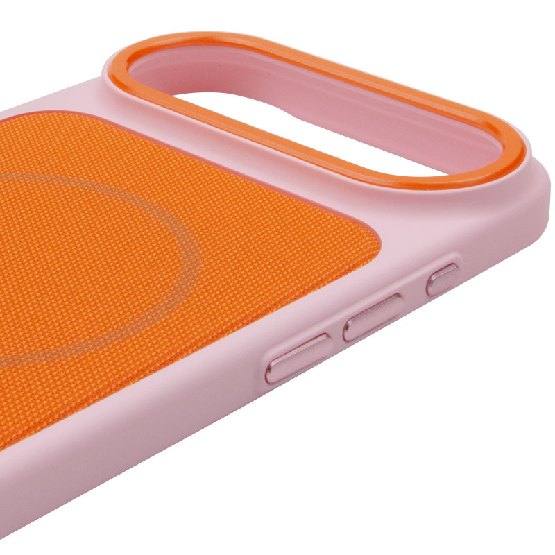Чехол PC Textile Hybrid with Magnetic Fit для Apple iPhone 17 Air (6.5") (Pink / Orange) в магазине vchehle.ua