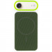 Фото Чехол PC Textile Hybrid with Magnetic Fit для Apple iPhone 17 Air (6.5") (White / Green) на vchehle.ua