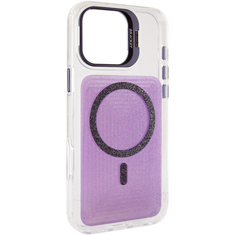 Чехол TPU+PC Jewel Sparkle with Magnetic Safe для Apple iPhone 17 (6.3") (Lavender Glitter)