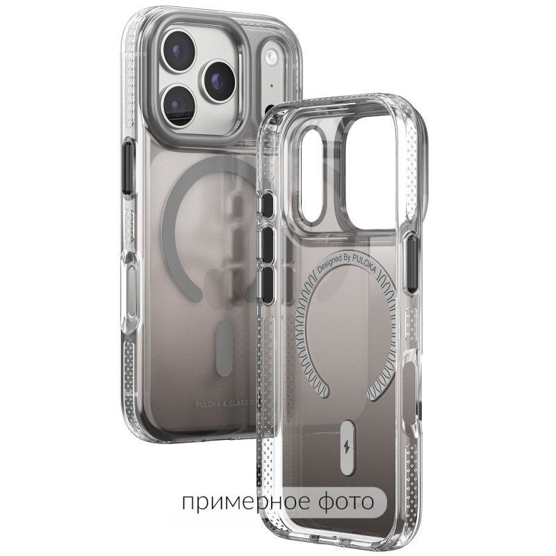 Фото Чехол TPU+PC Puloka Resplendent with Magnetic Fit для Apple iPhone 17 (6.3") (Dark Grey) на vchehle.ua