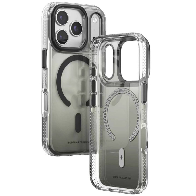 Фото Чехол TPU+PC Puloka Resplendent with Magnetic Safe для Apple iPhone 17 Pro (6.3") (Black) на vchehle.ua
