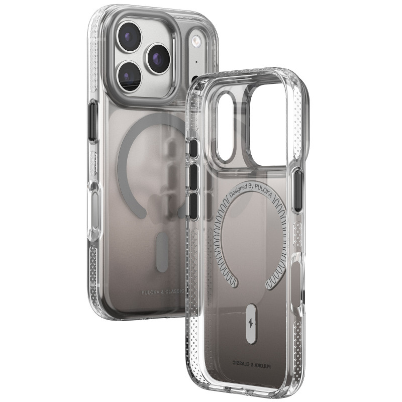 Фото Чехол TPU+PC Puloka Resplendent with Magnetic Safe для Apple iPhone 17 Pro (6.3") (Dark Grey) на vchehle.ua