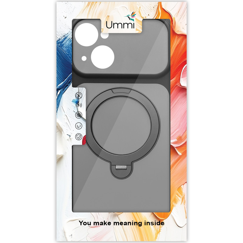Фото Чехол Ummi Full Camera with Magnetic Fit HQ Ring для Apple iPhone 13 (6.1") (Black) на vchehle.ua