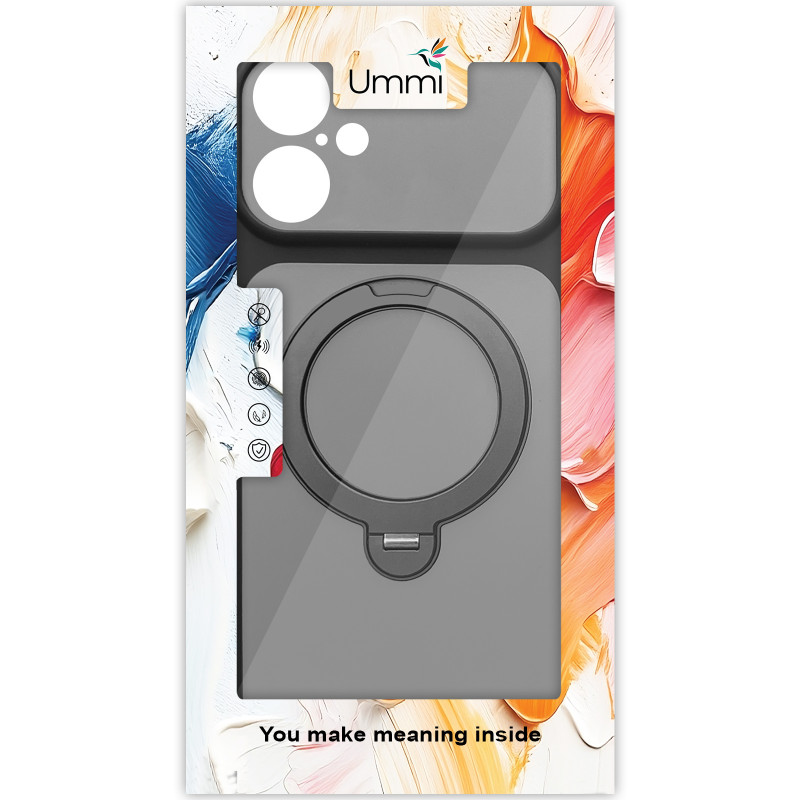 Фото Чехол Ummi Full Camera with Magnetic Fit HQ Ring для Apple iPhone 16 (6.1") (Black) на vchehle.ua