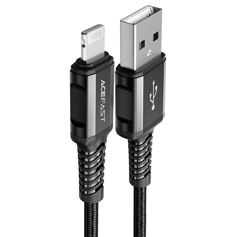 Дата кабель Acefast C1-02 USB to Lightning 2.4A (1.2m) (Black)