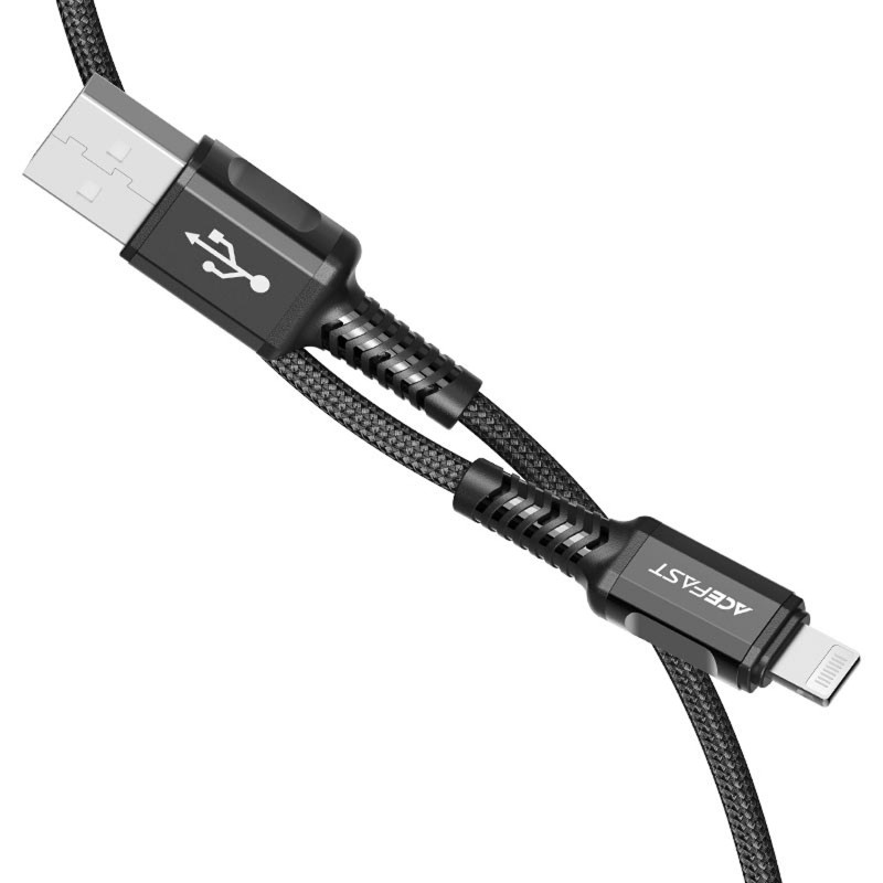 Фото Дата кабель Acefast C1-02 USB to Lightning 2.4A (1.2m) (Black) в магазине vchehle.ua