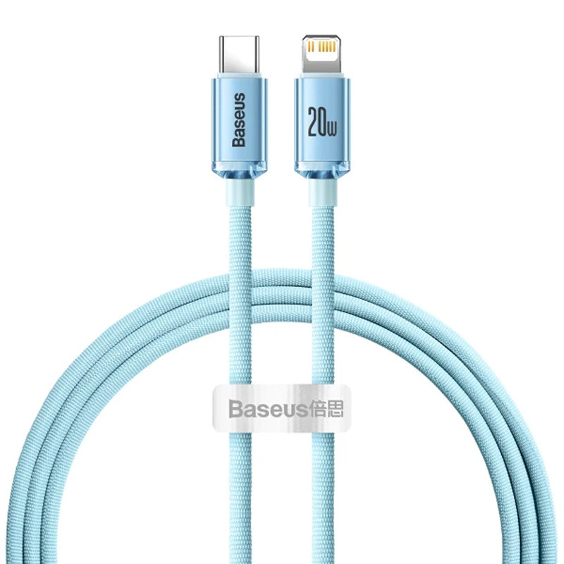 Дата кабель Baseus Crystal Shine Series Type-C to Lightning 20W (1.2m) (CAJY00020) (Sky Blue)