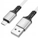 Фото Дата кабель Borofone BX83 Famous USB to MicroUSB 2.4A (1m) (White) на vchehle.ua