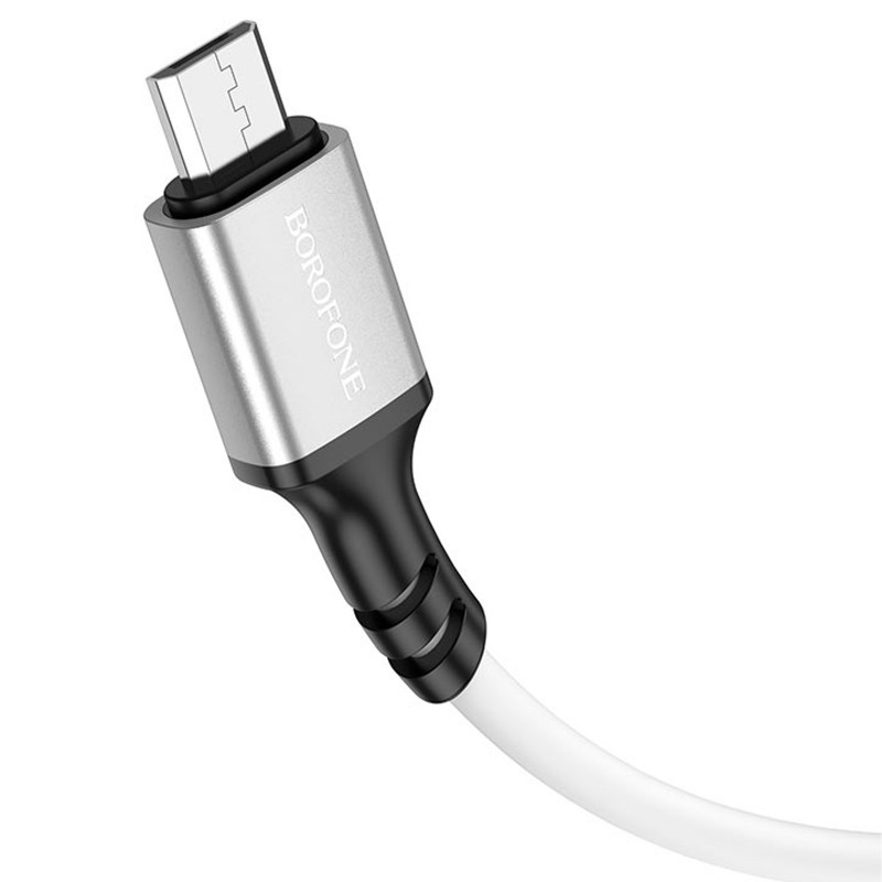 Фото Дата кабель Borofone BX83 Famous USB to MicroUSB 2.4A (1m) (White) в маназині vchehle.ua