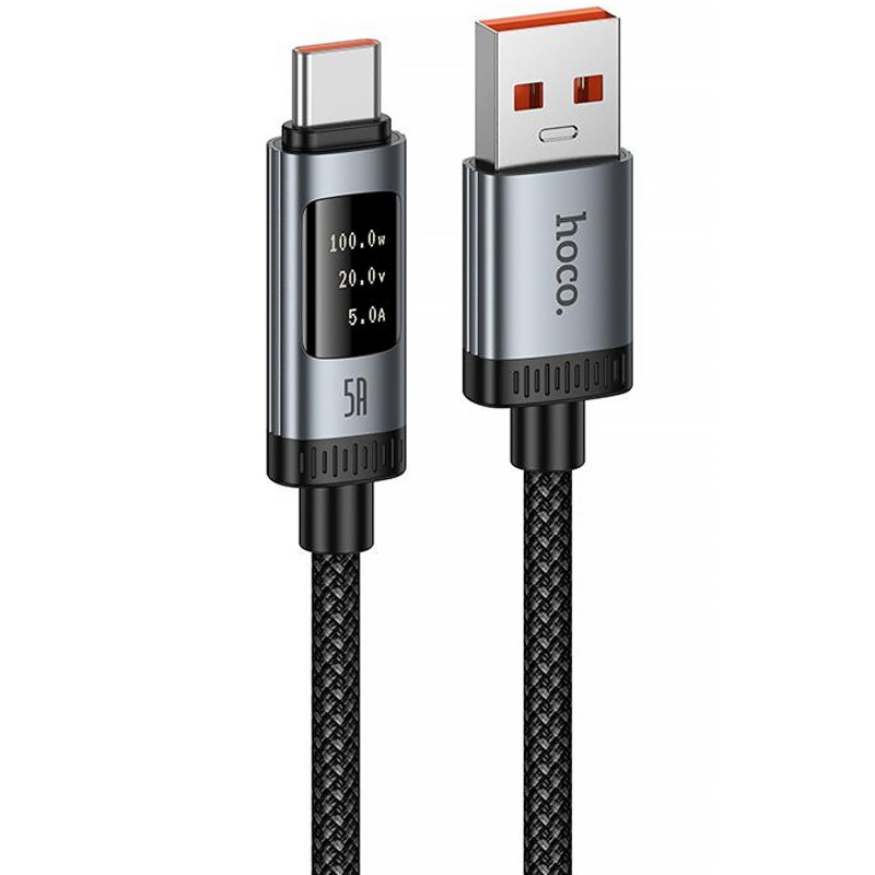 Дата кабель Hoco U148 Lord with display USB to Type-C 100W (1.2m) (Black)