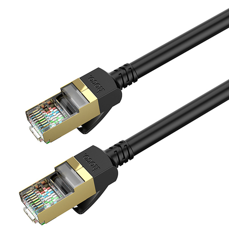 Фото Кабель (патч-корд) Hoco US02 Level pure copper gigabit ethernet (3m) (Black) в маназині vchehle.ua