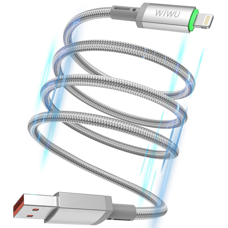 Дата кабель WIWU C081 Maglink USB to Lightning 12W (1m) (Grey) в магазине vchehle.ua