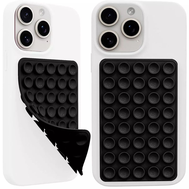 Тримач-присоска для телефону Double Side Silicone 100*64мм (Black)