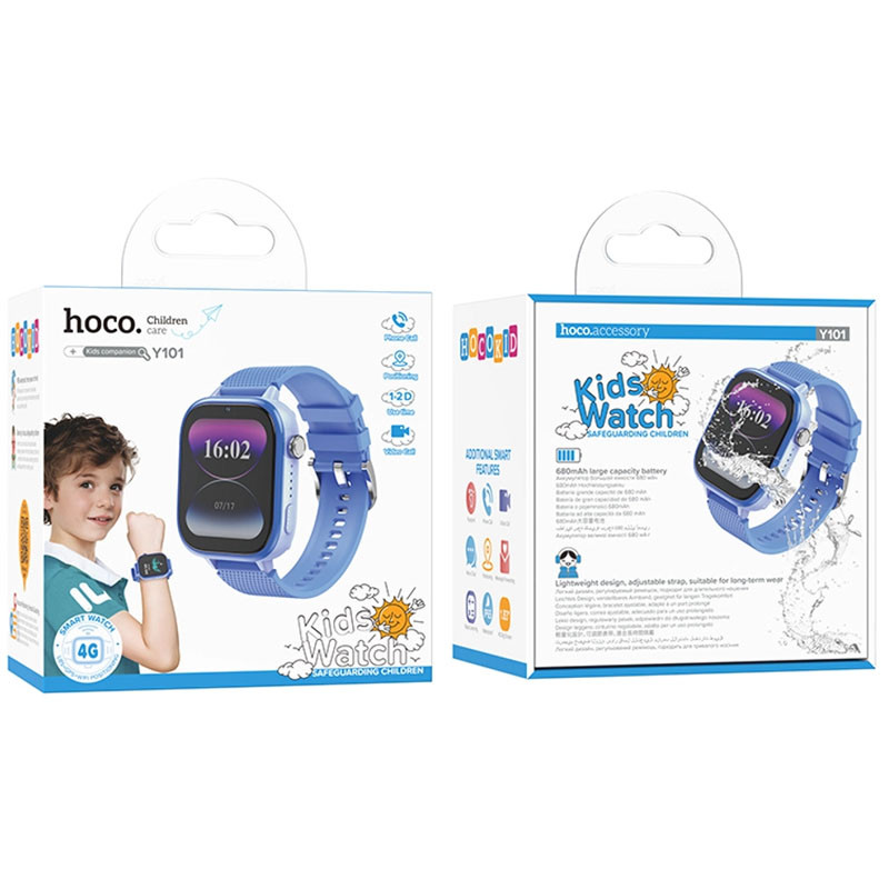Купить Детские cмарт-часы Hoco Y101 4G with call function (Blue) на vchehle.ua