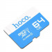Карта памяти Hoco microSDXC Class 10 - 64GB (без адаптера) (Бело - голубой)