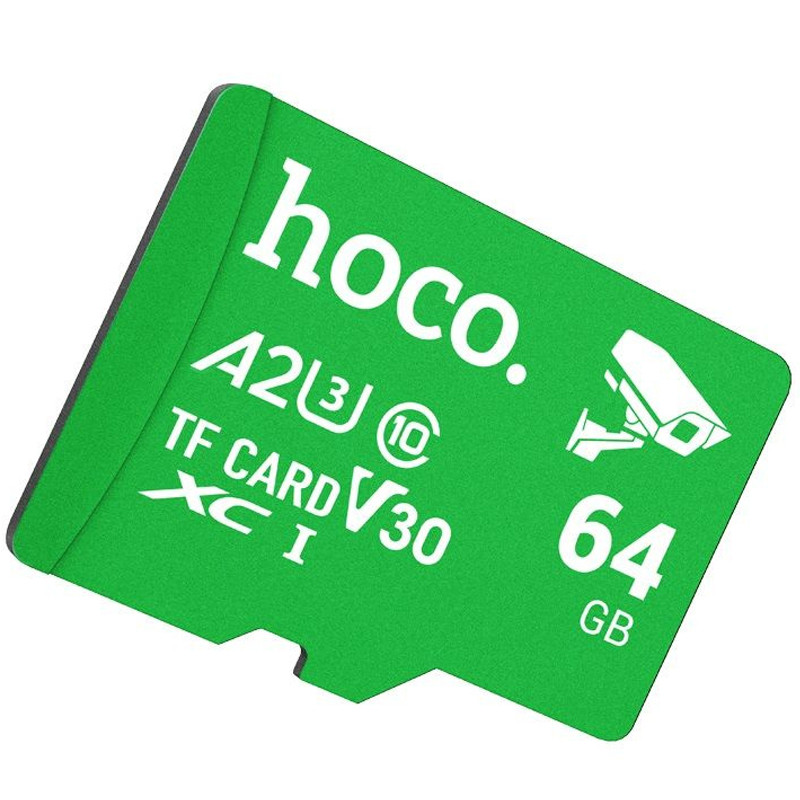 Фото Карта пам'яті Hoco microSDXC Class 10 - 64GB (без адаптера) (Green) на vchehle.ua