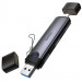 Картридер Hoco HB56A Victory 5in1 Lightning/USB2.0 to SD/TF3.0 + USB 2.0 (Metal gray)