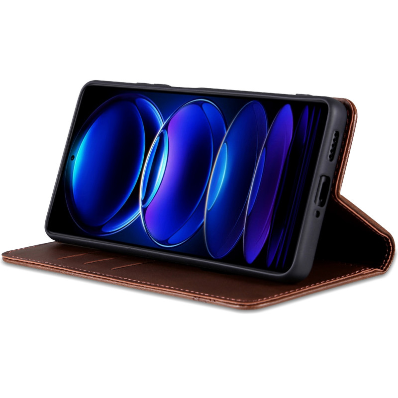 Шкіряний чохол-книжка AZNS Classic series на Samsung Galaxy A16 4G/5G (Dark Brown) в магазині vchehle.ua