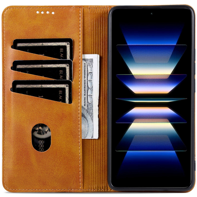 Фото Кожаный чехол-книжка AZNS Classic series для Samsung Galaxy A36 5G / A37 5G / A56 5G (Light Brown) в магазине vchehle.ua