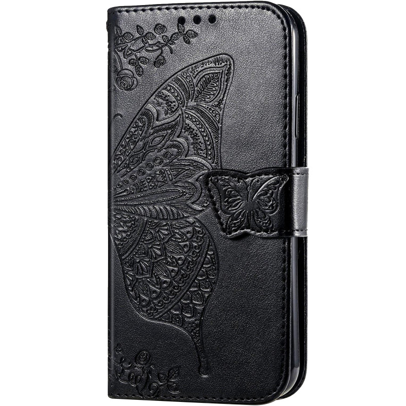 Кожаный чехол-книжка Butterfly Pattern для Samsung Galaxy A36 5G / A37 5G / A56 5G (Black)