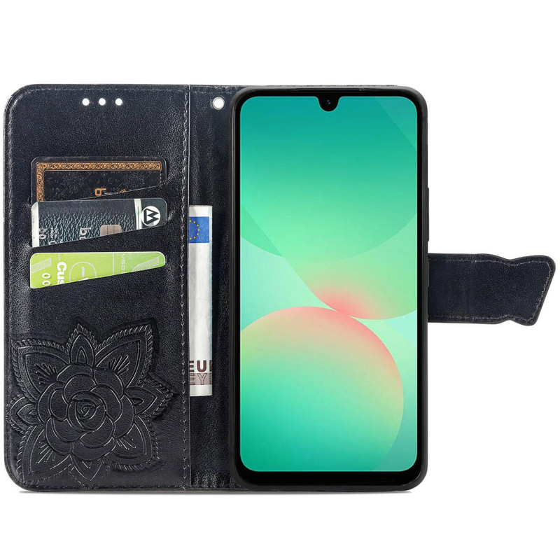 Фото Кожаный чехол-книжка Butterfly Pattern для Samsung Galaxy A36 5G / A37 5G / A56 5G (Black) в магазине vchehle.ua