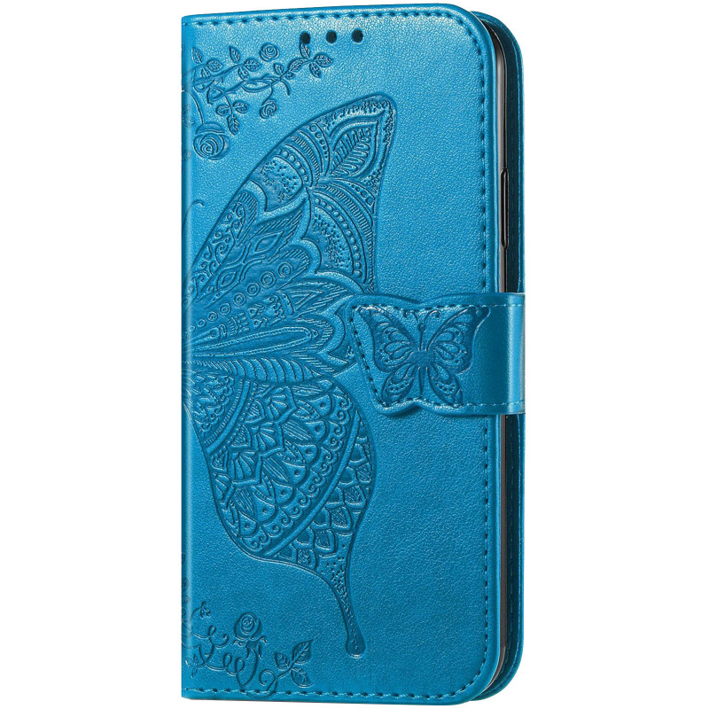Кожаный чехол-книжка Butterfly Pattern для Samsung Galaxy A36 5G / A37 5G / A56 5G (Blue)