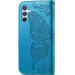 Фото Кожаный чехол-книжка Butterfly Pattern для Samsung Galaxy A36 5G / A37 5G / A56 5G (Blue) на vchehle.ua
